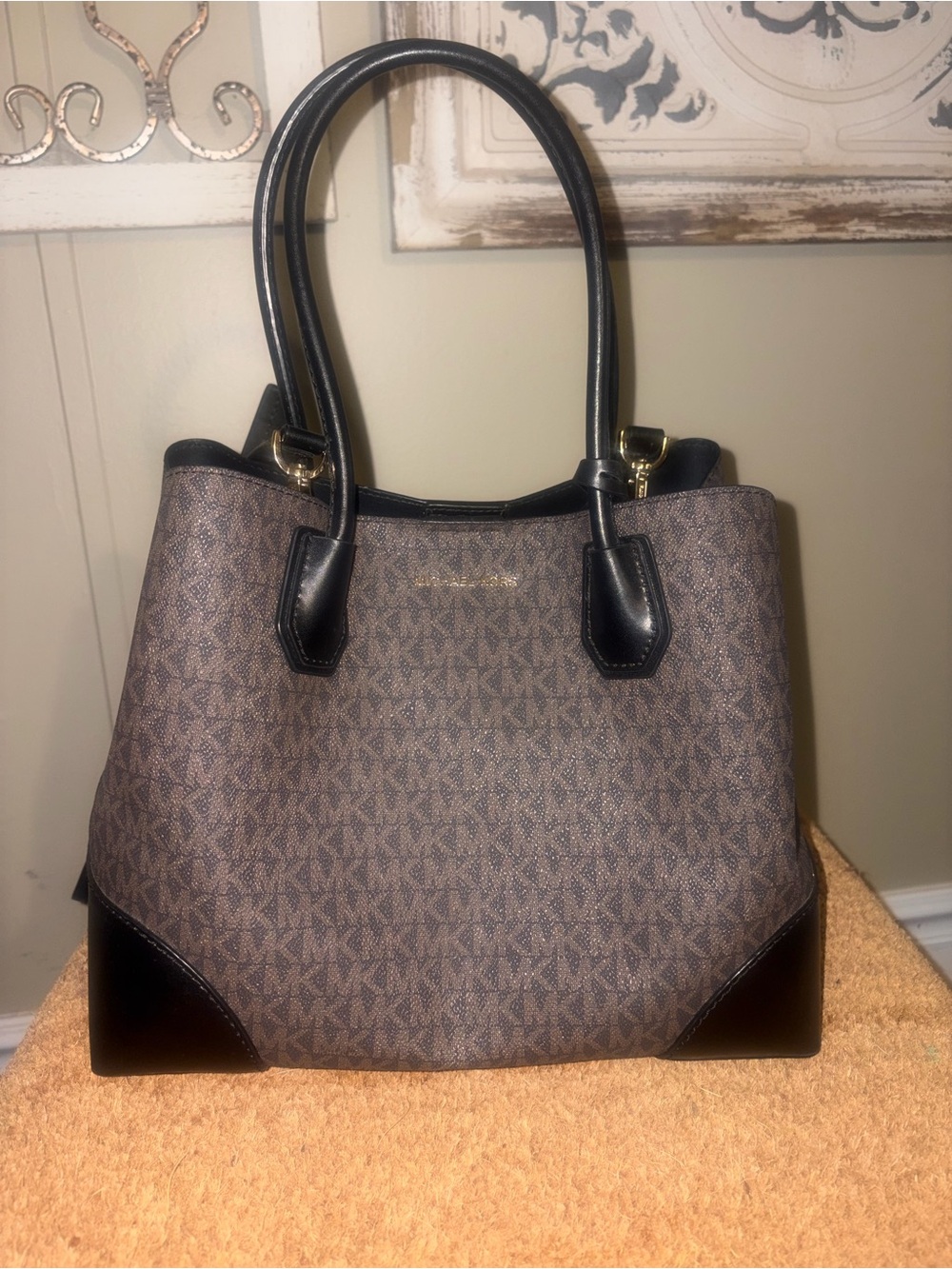 Michael Kors Brown and Black Logo Tote